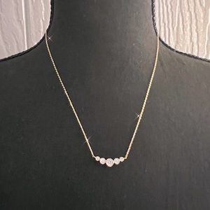 18K Gold plated Diamond accent pendant necklace